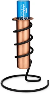 Original Floating Rain Gauge, Copper Finish with Freestanding Steel Base, Outdoo - Picture 1 of 8