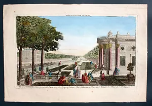 Pillnitz Dresden Sachsen Schloss altkoloriert Guckkastenblatt Optical View 1780 - Bild 1 von 4