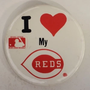 Vintage 1988 I Heart My Reds Pinback Button - Picture 1 of 4