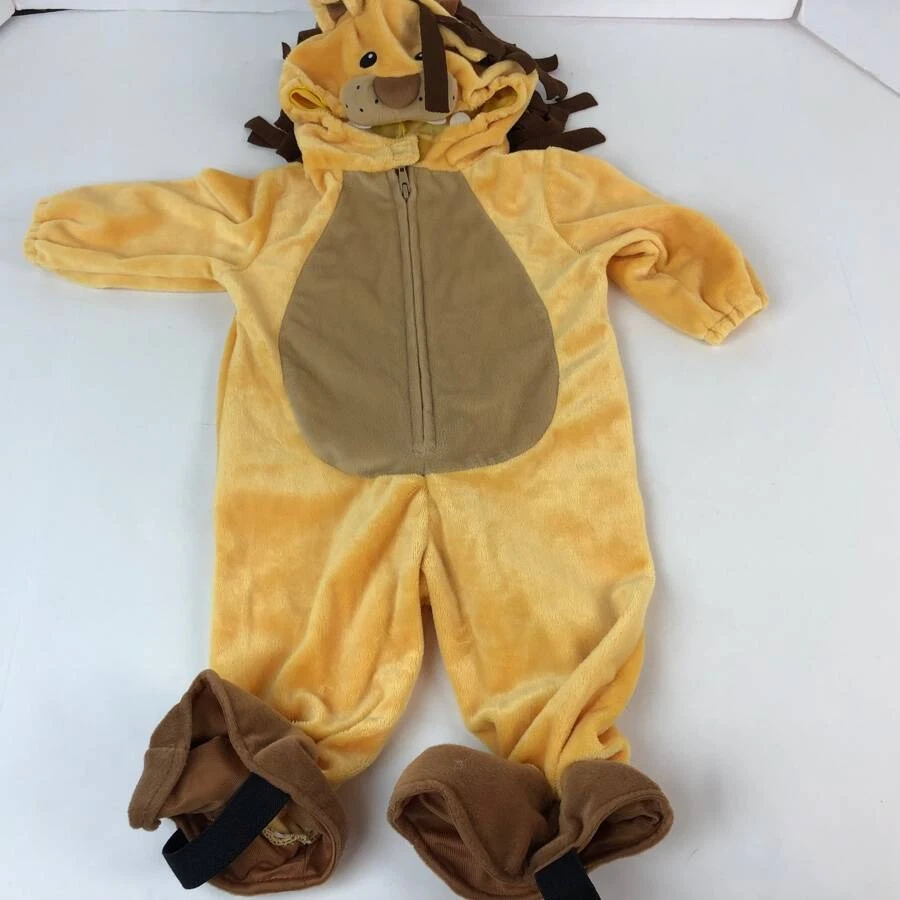 Koal Kids Baby Lion Cub Halloween Costume 6-9 Months 9m Yellow Zip Up Over Shoes - Image 1 of 4