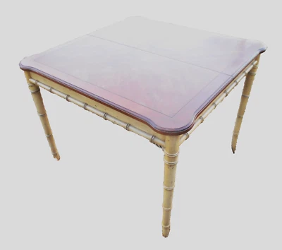 MESA DE CARTAS EXPANSIBLE REGENCIA CONVERTIDA BAMBÚ MADERA VINTAGE Foto 1 de 4