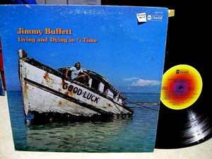Jimmy Buffett Living and Dying In 3/4 Time LP ABC 1974 VG Vinyl w/ LYRIC Insert - Picture 1 of 7