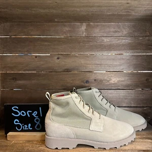 New Mens Sorel Caribou OTM Waterproof Green Suede Ankle Combat Boots Size 8 M - Picture 1 of 6