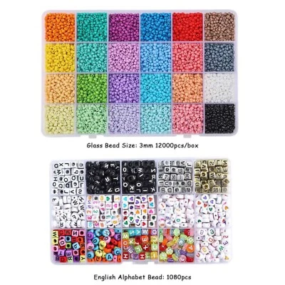 Brand New Jewellery Making Beads Set Alphabet Beads Seed Beads - 13080 Pieces - Image 1 of 4