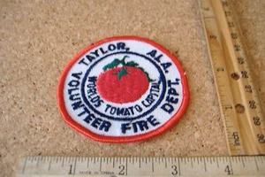 ~TAYLOR, ALA.~VOLUNTEER FIRE DEPT.~WORLD'S TOMATO CAPITAL~FABRIC PATCH~ - Picture 1 of 1