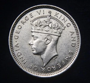 Malaya 10 cents 1941 King George VI, Silver Coin, Free Shipping - Picture 1 of 2