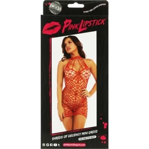Pink Lipstick Shreds of Decency Mini Dress Red O/S - Picture 1 of 1