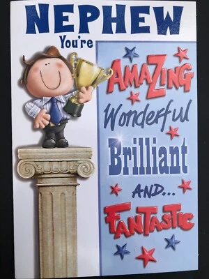 Tarjeta de cumpleaños sobrino, hombre, 7" x 5" Foto 1 de 4