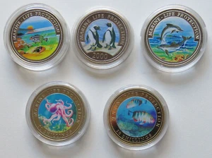 Somalia 4 x 10 Schill., 1 x 25 Sh. 1998, 1999, 2001, 2003 Marine Life Protection - Picture 1 of 2