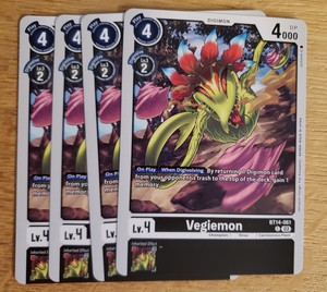 Vegiemon BT14-061 *PLAYSET OF 4* C MINT/NM DIGIMON TCG CARD GAME