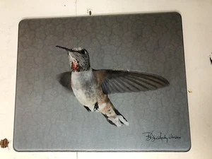 Rufous Hummingbird Glass Cutting Board Large - 12 in x 15 in Nature - Picture 1 of 2
