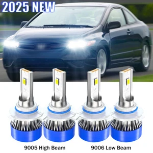 For Honda Civic 2006 2007 2008 2009 2010 2011 LED Headlights 4X Bulb Hi Low Beam - Picture 1 of 12