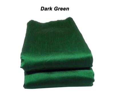 Dark Green Dupion Silk Fabric Plain 44/45" Width, for Dresses, Craft,  5 YARD - Image 1 of 3
