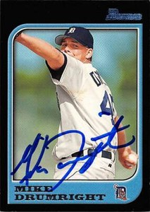 Mike Drumright autographed baseball card (Detroit Tigers, FT) 1997 Bowman #119