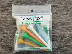 T-shirt golf MARTINI 1 confezione da 5 colori assortiti 3 1/4" unità più lunghe NUOVE IN BUSTINA - Foto 1 di 2