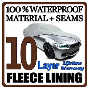 10 Layer Car Cover Breathable Waterproof Layers Outdoor Indoor Fleece Lining Fih - Picture 1 of 10