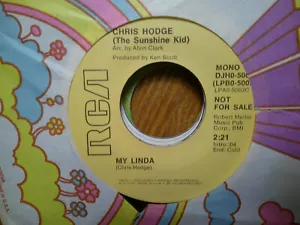 PROMO RCA 45 RECORD/CHRIS HODGE/MY LINDA/STEREO MONO/FUZZ PSYCH/EX+ - Picture 1 of 2