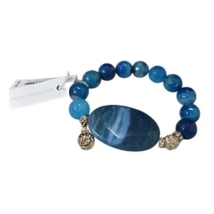 Vera Bradley Women's Semi Precious Gold Plated Blue Statement bracelet NWT - Picture 1 of 4
