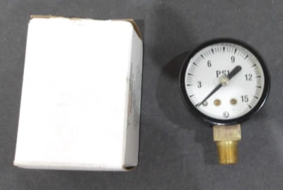 New Continental CPI CY5109 15 PSI Pressure Gauge 2" Dial 1/4" NPT - Image 1 of 4