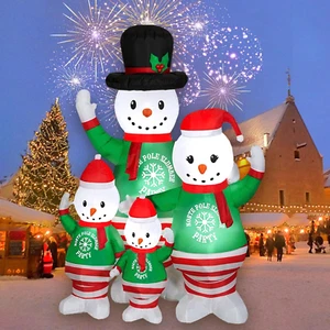 6 FT Long Christmas Snowman Inflatables Decorations LED Lights Outdoor Yard Part - Picture 1 of 12