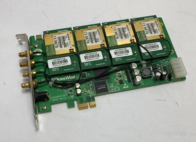 OpenVox G400E Ver 1.0 4-Channel PCI-e GSM Base Card with 4 x GSM101 Modules - Image 1 of 4
