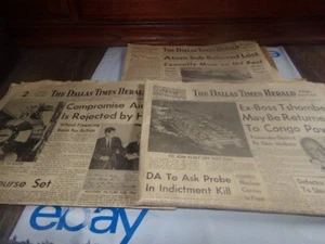 Lot 3 Vintage Dallas Times Herald Nuclear Submarine Sam Rayburn Vietnam Carrier - Picture 1 of 17