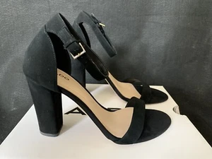 Womens Aldo Jerayclya Black Platform Heels Size 8.5 Suede Leather Straps NIB! - Picture 1 of 8