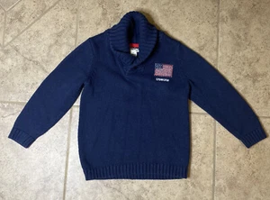 OshKosh B’gosh Toddler 4T Collared Sweater USA Flag Navy - Picture 1 of 5