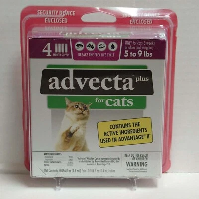 ADVECTA PLUS 4 Doses Spot FLEA TREATMENT for CAT (CATS) EPA Approved NEW SEALED