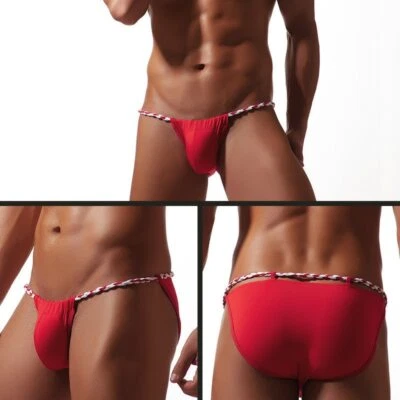 Bikini brasileño de pierna alta de hombre cintura baja ropa interior hombre sin cordones bolsa sexy​ bragas Foto 1 de 4