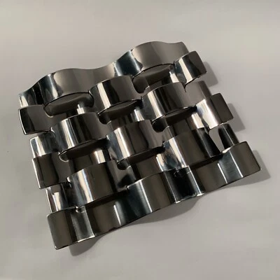 Chrome Trivet Basket Weave Square 7.25 x 6.25" Unmarked NWOT - Image 1 of 4