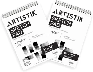 Almohadilla de boceto Artistik 100 páginas, paquete de 2, artículo nuevo 516 - Imagen 1 de 2