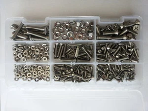Assorted Stainless Steel Fastener Kit: Flat Head Machine Screws and Nuts - Picture 1 of 2