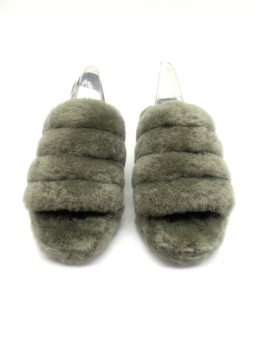 Sandalo UGG Fluff Yeah in pelliccia sintetica slingback taglia 7 US