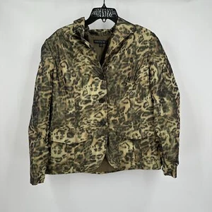 Lafayette 148 Womens Blazer Size 14 Animal Print Button Boxy Festival Lined - Picture 1 of 10