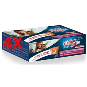 4 X Miglior Gatto Vaschette 6x100 Gr. 2 Salmone, 2 Selvaggina, 2 Manzo E Cuore - Imagen 1 de 1