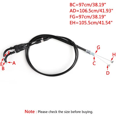 54012-0184 Black Throttle Cable Wire For Kawasaki KL650 KLR650 2008-2017  UE - Imagem 1 de 4