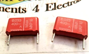 MKP10 / 0.033UF / 400V / 15m Pitch / Pack de 2 condensadores Wima de polipropileno (PP) - Imagen 1 de 1