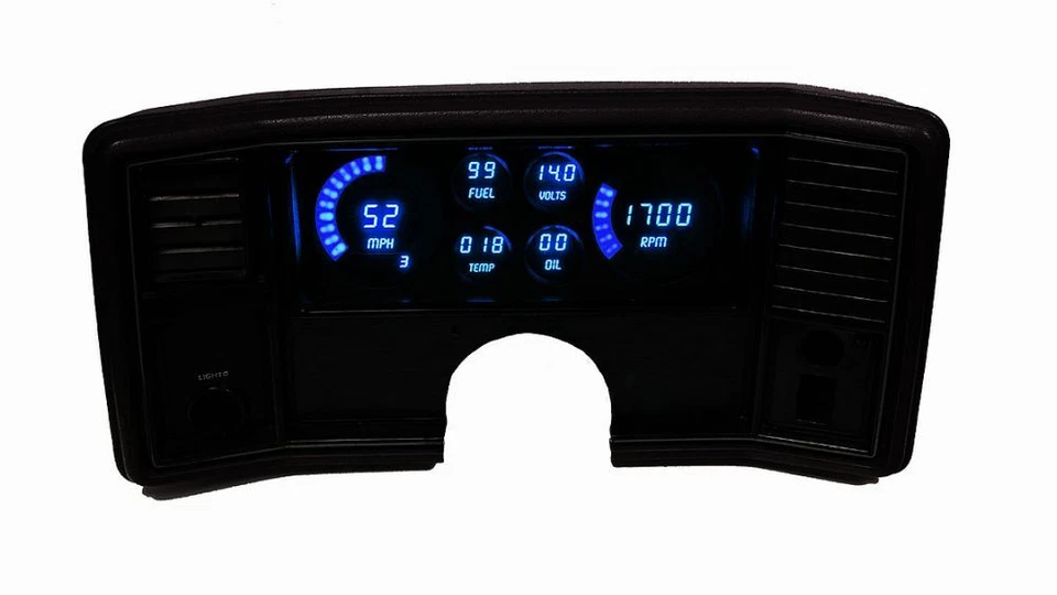 1978-1988 Monte Carlo Digital Dash Panel Blue LED Gauges Intellitronix DP9002B
