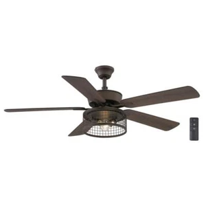 Hampton Bay Ceiling Fans With Lights Ansell 52 in. LED Indoor Espresso Bronze - Picture 1 of 8