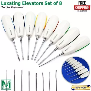 Dental Luxating Elevators Root Elevators Luxation Oral Surgery Extraction 8 Pcs - Picture 1 of 11