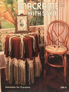 Macrame With Style Pillow Wall Mirror  Plant Hanging Decorator Patterns 1977 - Picture 1 of 10