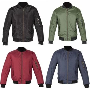 Spada Air Force 1 Mens Waterproof Motorcycle Scooter Bomber Jacket Black Green - Picture 1 of 46