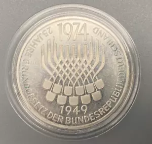 5 Mark Gedenkmünze 1974 - 25 Jahre Grundgesetz der BRD - Bild 1 von 2