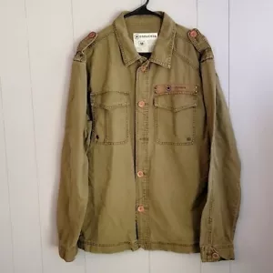 Converse Jacket Mens Medium Milittary Army Style Green Button Down Cotton Jean - Picture 1 of 9