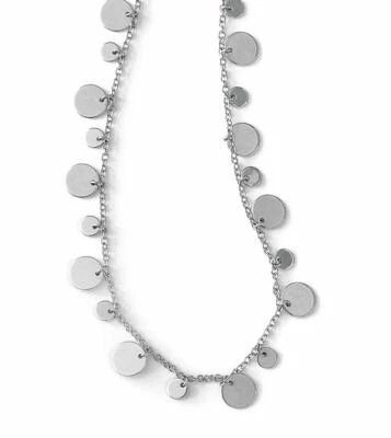 Collar Largo Lia Sophia "Reflejo/Panorama" Plata Forma Redonda Discos Foto 1 de 4