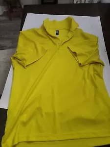 PGA Tour Polo Shirt Mens L Yellow Short Sleeve Golf Shirt Moisture Wick Airflux - Picture 1 of 6