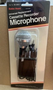 Radio Shack Black Cassette Recorder Microphone 33-2001A Universal Replacement US - Picture 1 of 3
