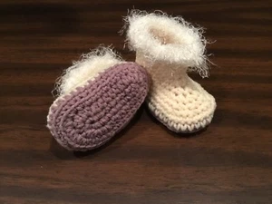 Handmade Crochet Baby Booties 3 - 6 Months - Picture 1 of 3