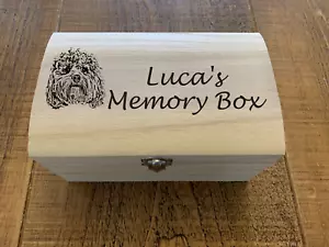 Pet Memory Box With Image And Message Engraved, Personalised Wooden Pet Keepsake - Picture 1 of 9